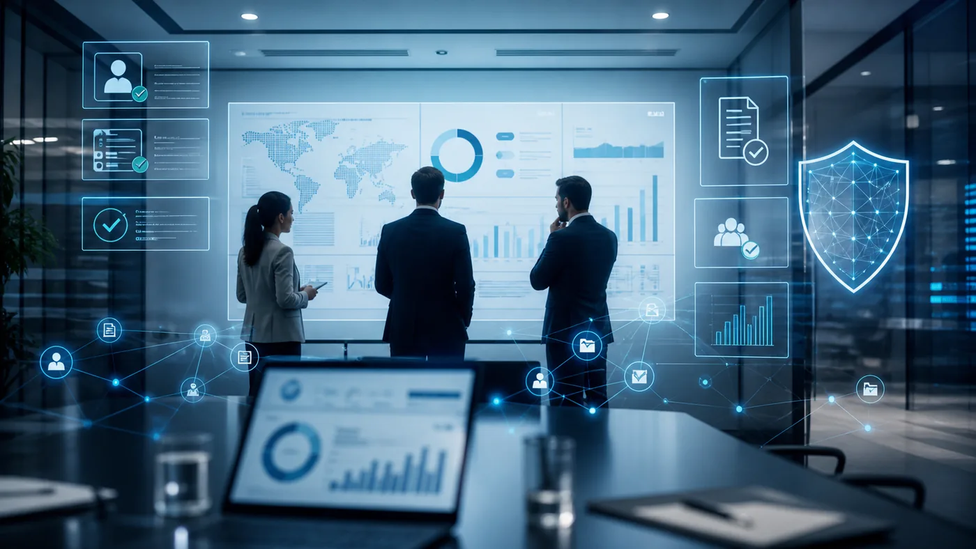 Equipe revisando governança de privacidade, evidências e proteção de dados.
